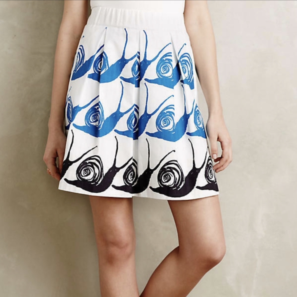 ANTHROPOLOGIE maeve swirled snail skirt S